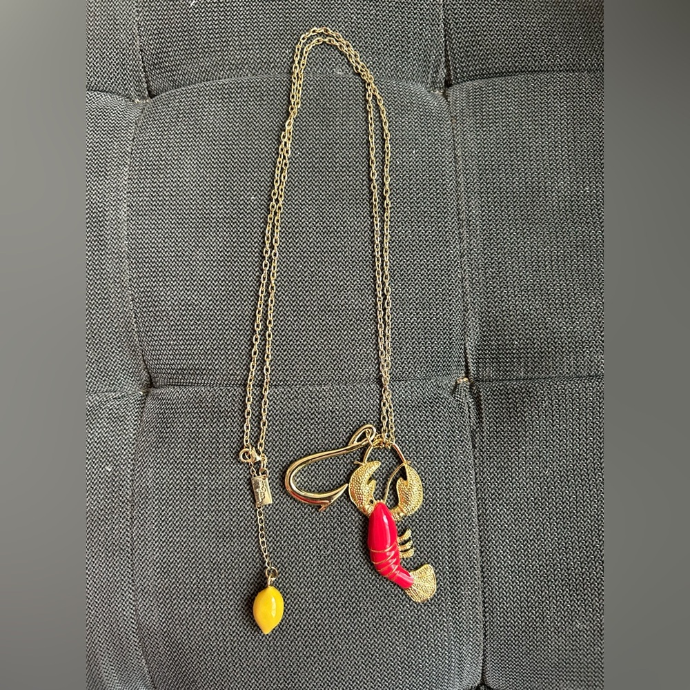 Lilly Pulitzer Gold Lobster 🦞Necklace “butter me U” NWT🦞
